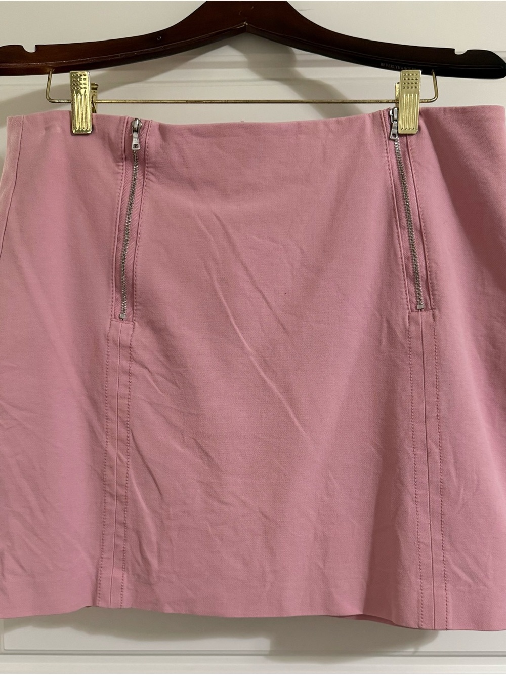 LOFT Pink Mini Skirt with Dual Front Zips